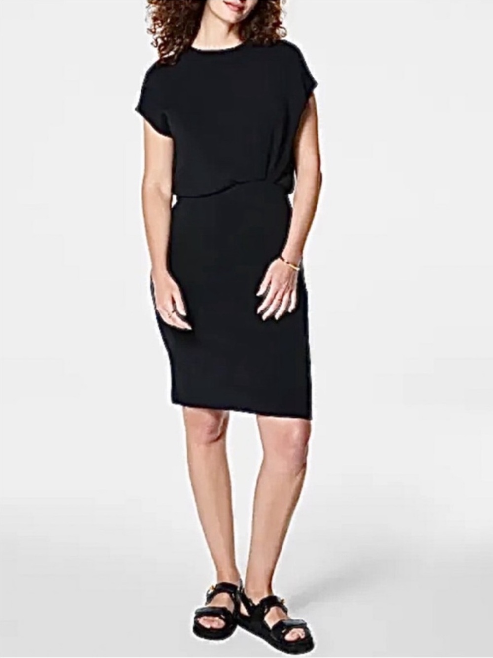Spanx AirEssentials Gathered Waist Dress in Black